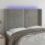 Voir la diapositive 1 : VIDAXL Tete de lit a LED Gris clair 147x16x118/128 cm Velours