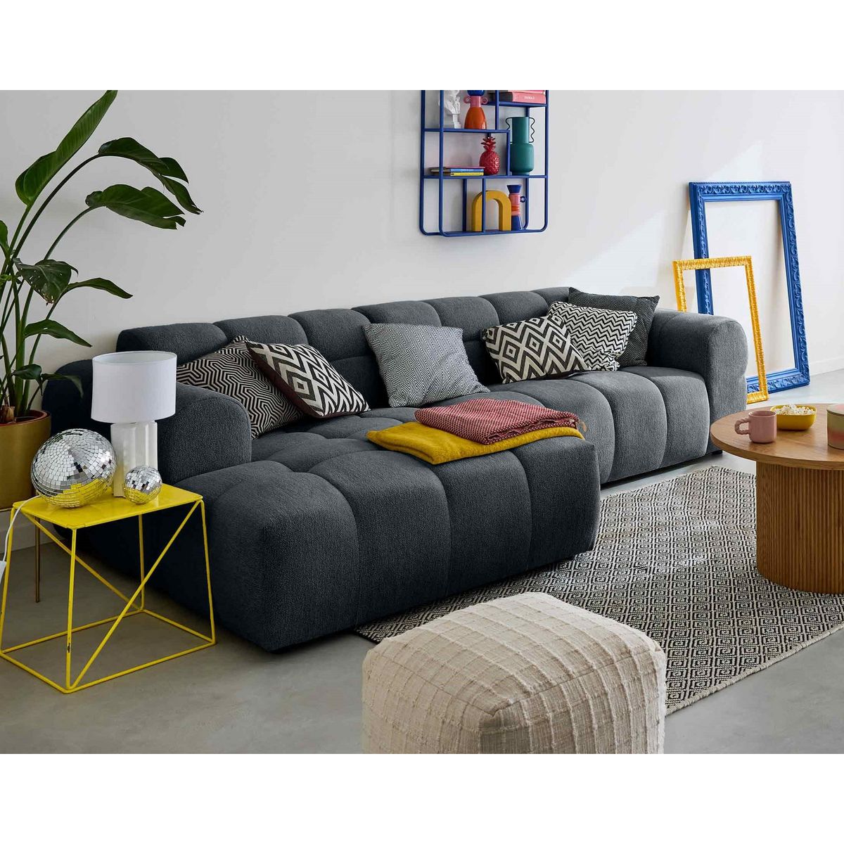 LISA DESIGN Ray - canapé d'angle gauche - 4 places - en tissu texturé