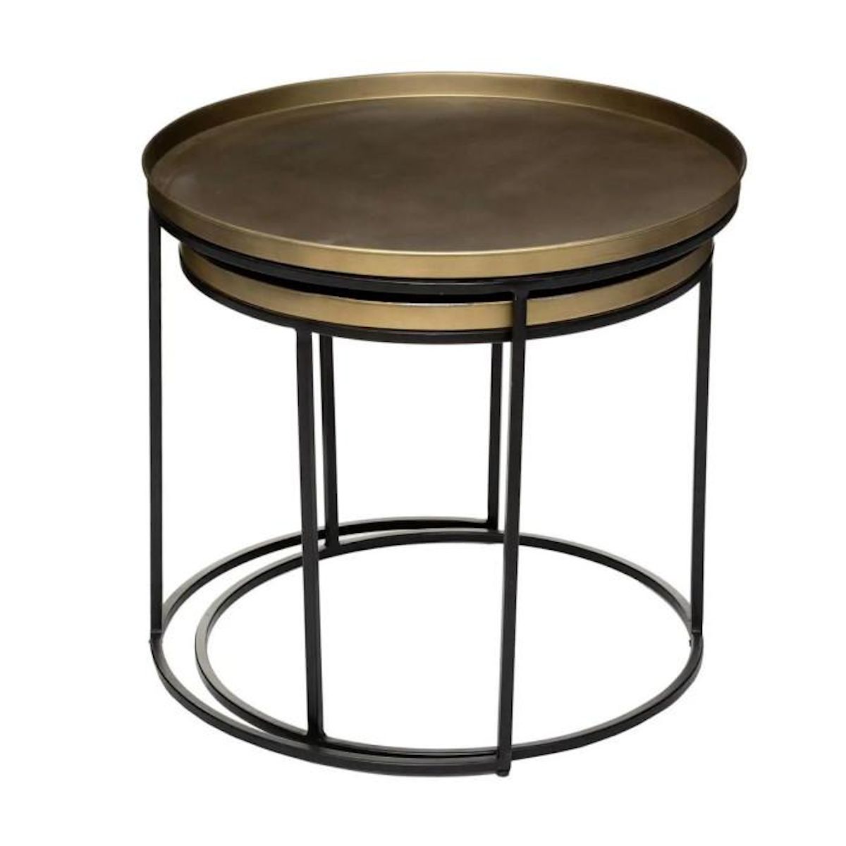 ATMOSPHERA Lot de 2 Tables à Café Design  Basile  56cm Or