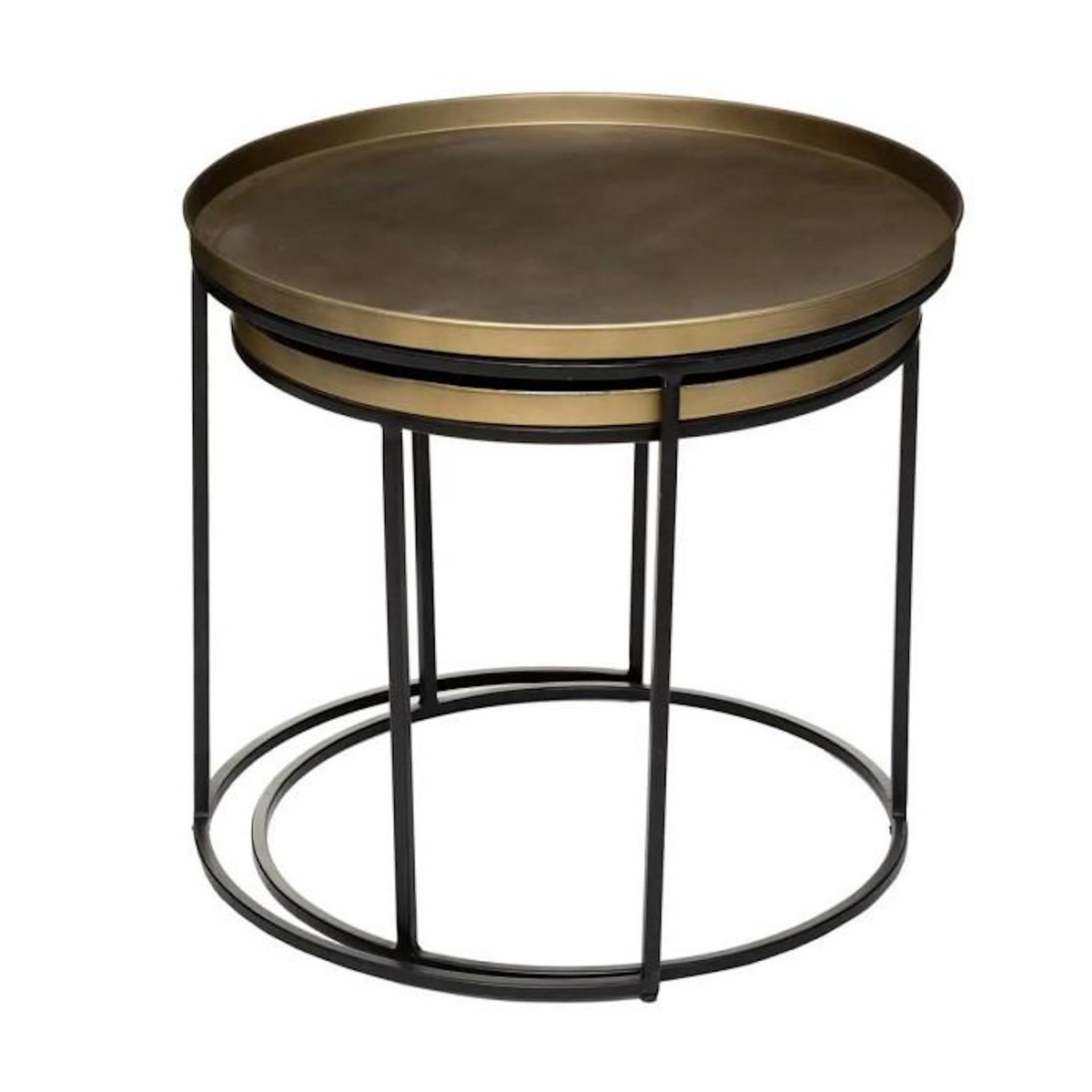 ATMOSPHERA Lot de 2 Tables à Café Design  Basile  56cm Or