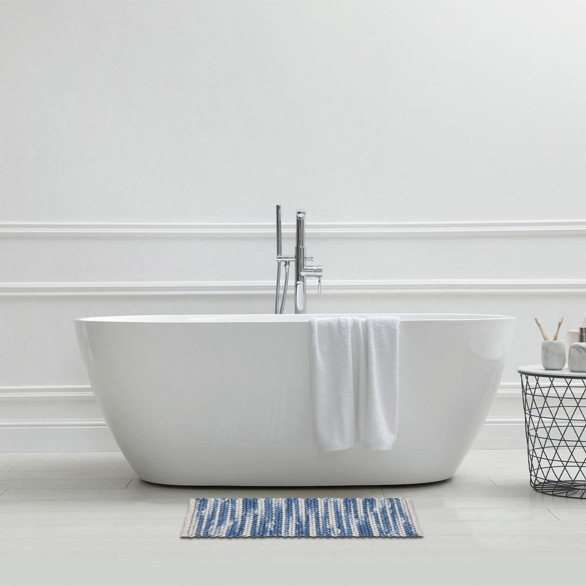 GUY LEVASSEUR Tapis déco réversible en polycoton 50x80cm