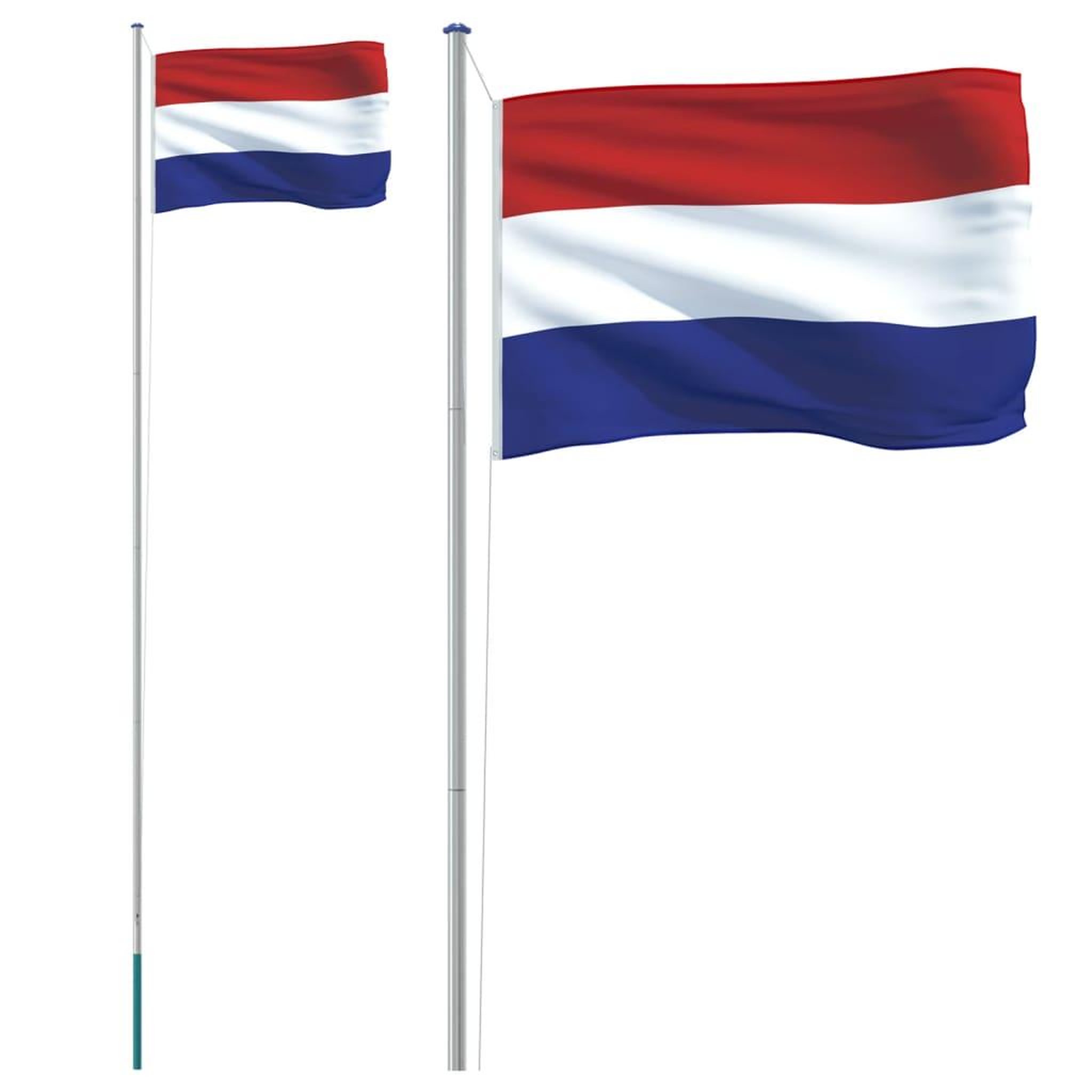 Voir la diapositive 2 : VIDAXL Drapeau des Pays-Bas et mat 6,23 m Aluminium