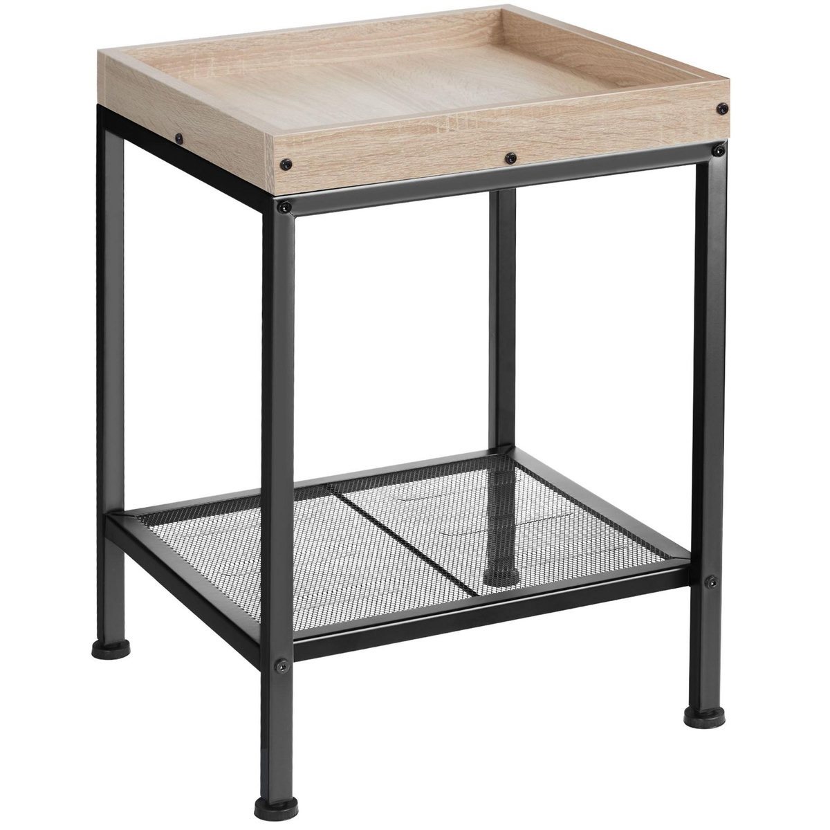 tectake Table d'appoint style industriel Bois clair industriel, Chêne Sonoma