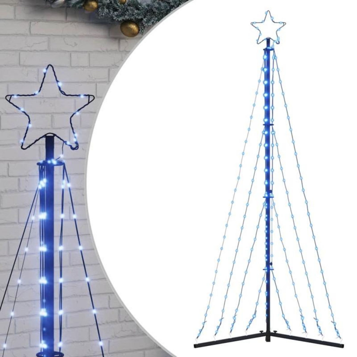 VIDAXL Guirlande de sapin de Noël 339 LED bleu 187 cm