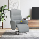 VIDAXL Fauteuil inclinable de massage et repose-pieds gris clair tissu
