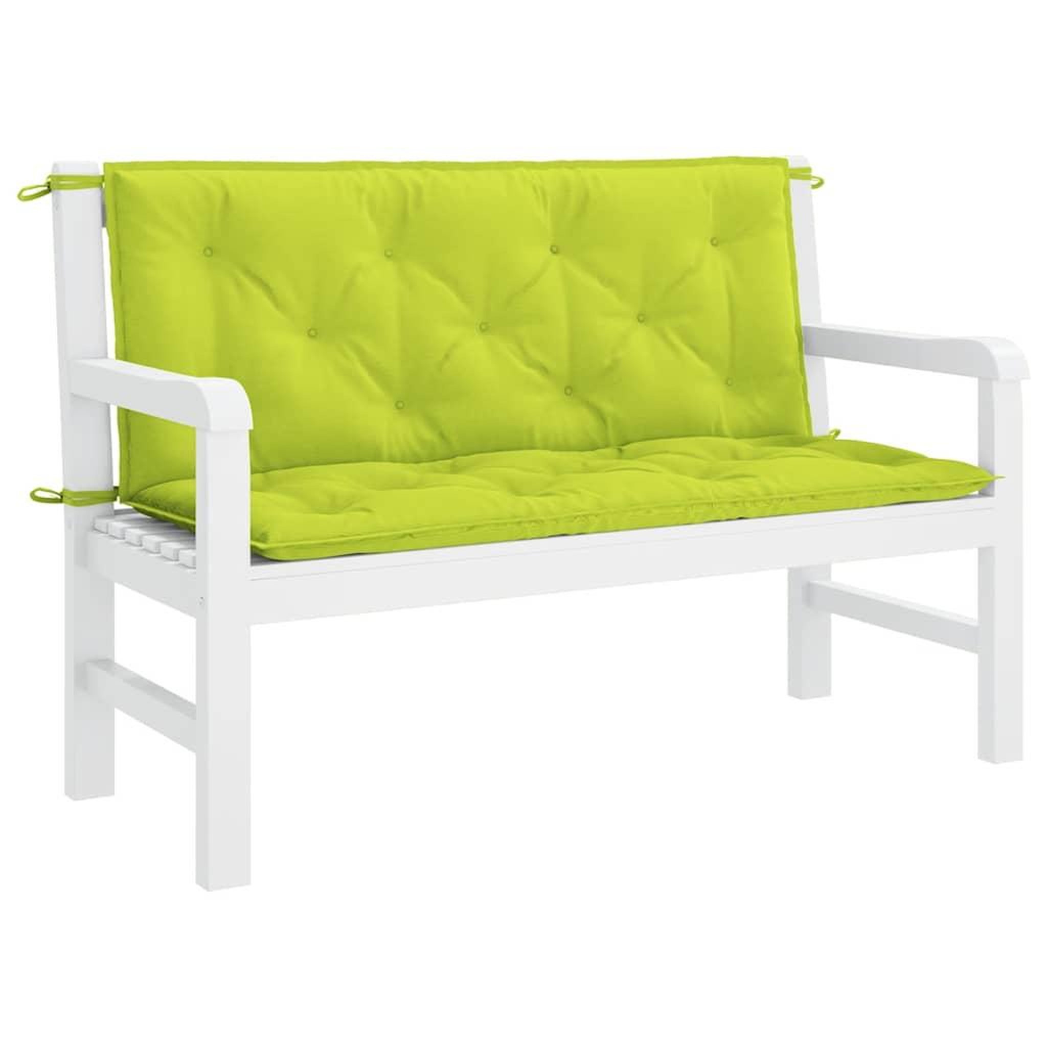 Voir la diapositive 4 : VIDAXL Coussin de banc de jardin vert vif 120x(50+50)x7cm tissu oxford