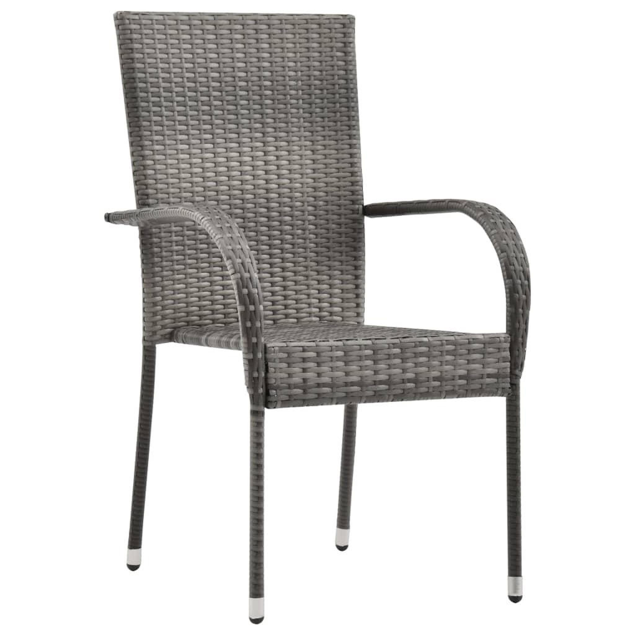 Voir la diapositive 3 : VIDAXL Ensemble a manger de jardin 5 pcs Gris et noir