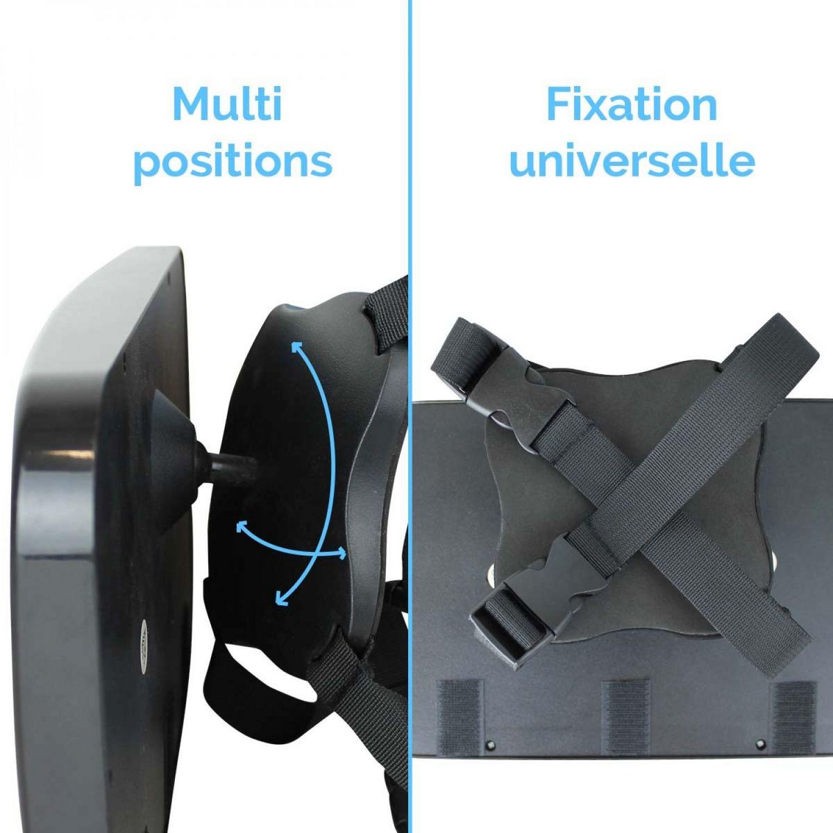 Monsieur Bébé Miroir voiture pour bébé 2 en 1 avec sangles amovibles pour jouets ou accessoires