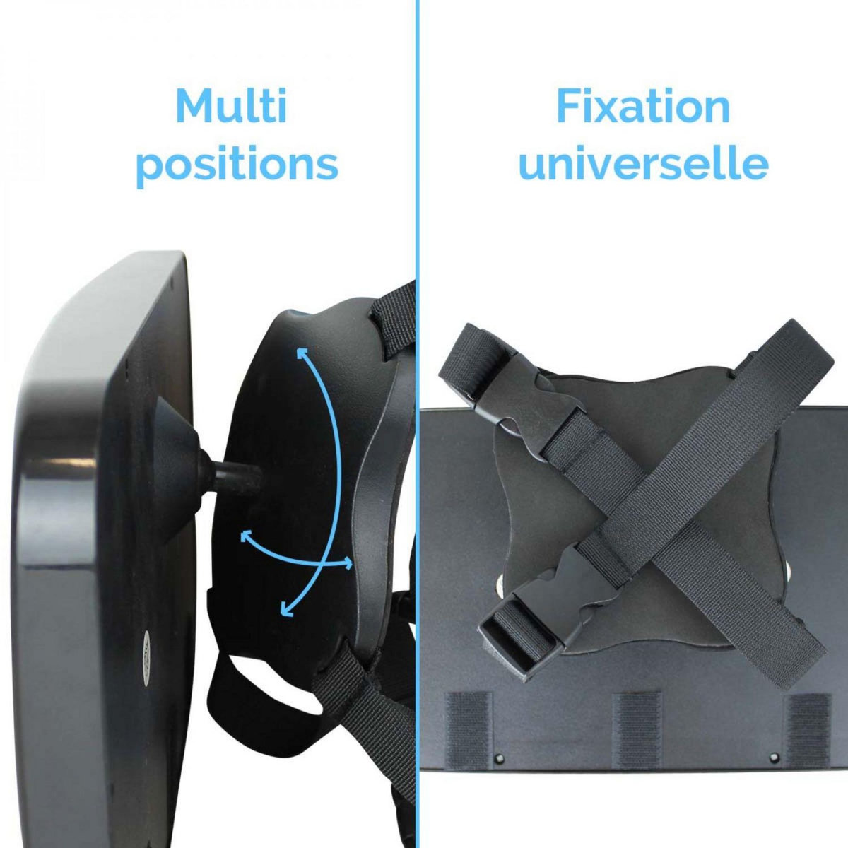 Monsieur Bébé Miroir voiture pour bébé 2 en 1 avec sangles amovibles pour jouets ou accessoires