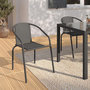 Voir la diapositive 2 : ID MARKET Lot de 6 chaises de jardin THELMA métal et textilène empilables gris anthracite