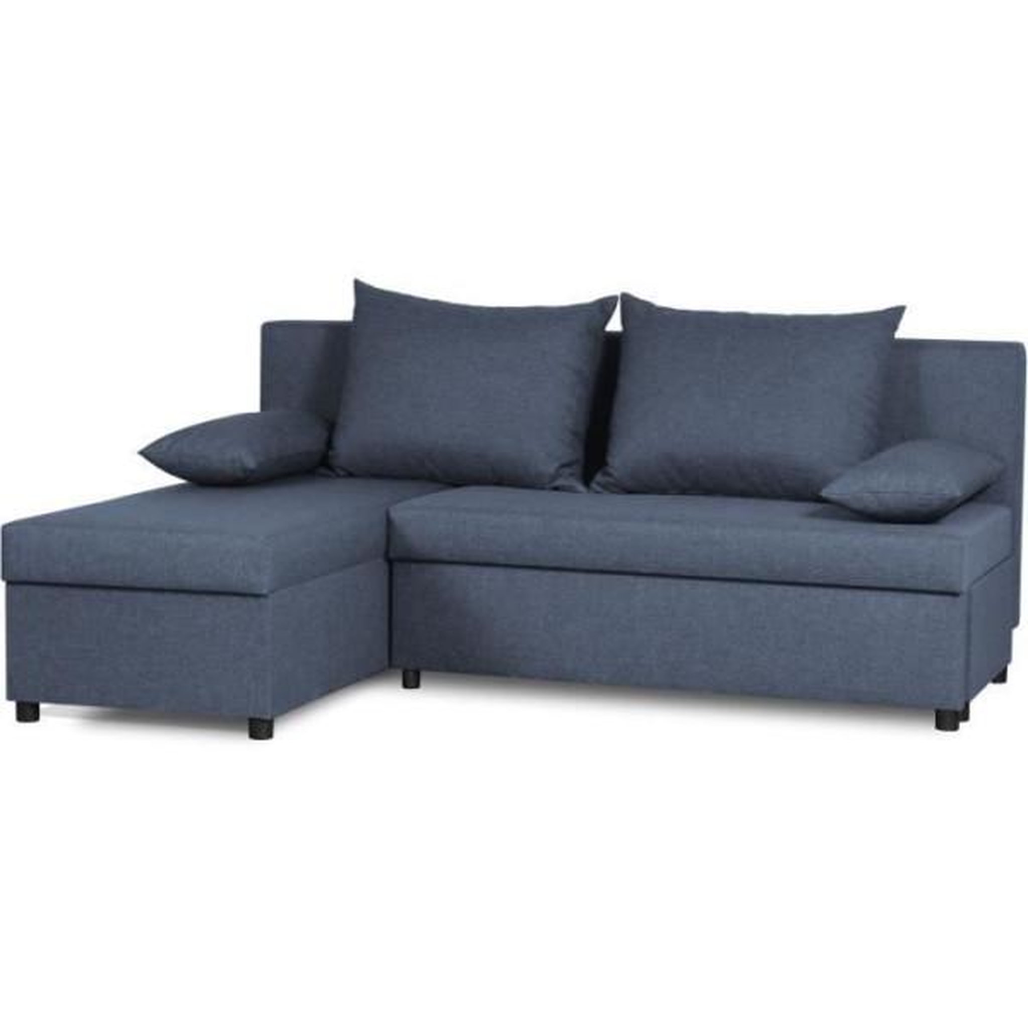 Voir la diapositive 2 : MARKET24 Canapé d'angle réversible – Tissu Bleu – L 192 x P 143 x H 79 cm – JOSS - Fabriqué en Ukraine
