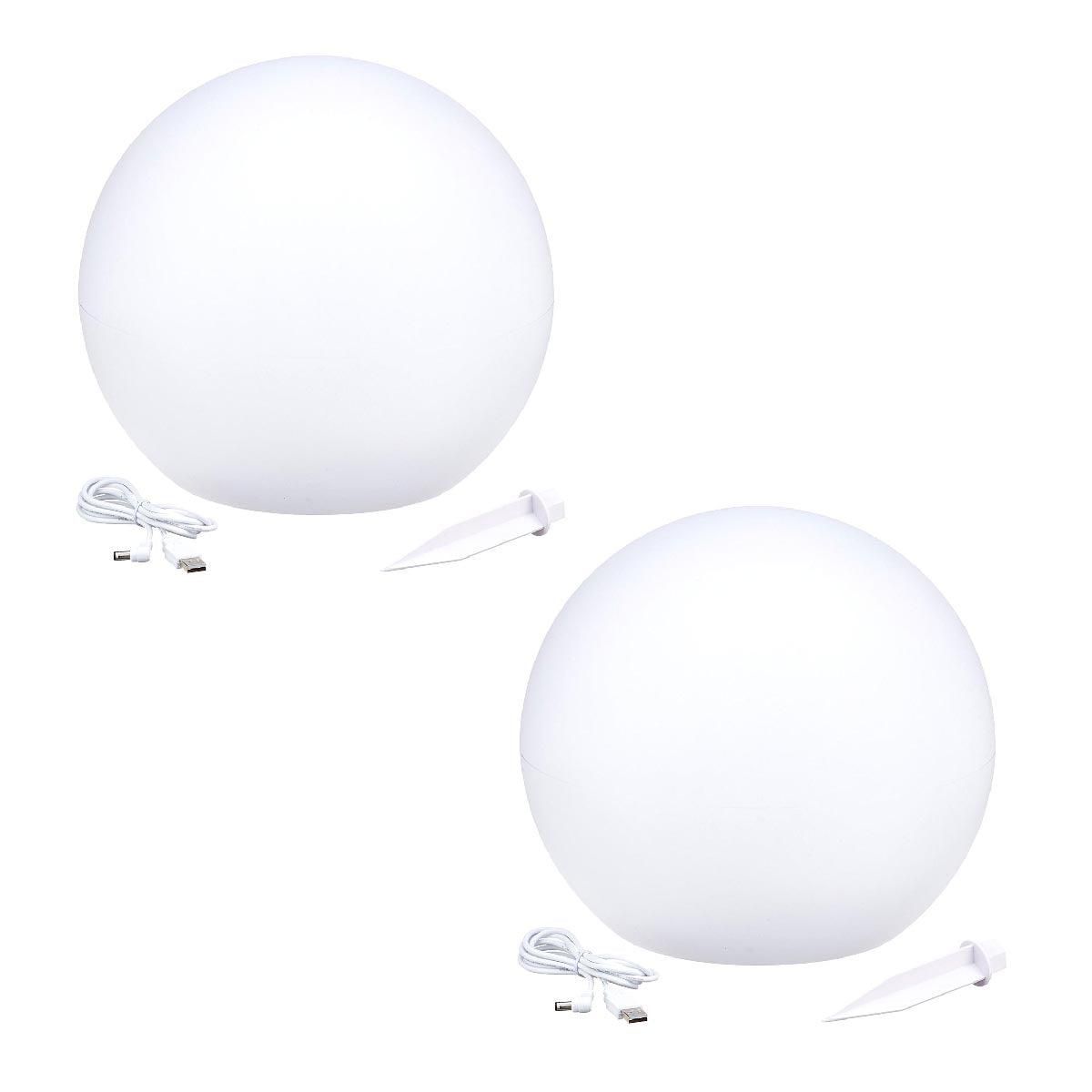Lumisky 2 Boules lumineuses solaires SOLSTY Blanc Polyéthylène ∅30cm