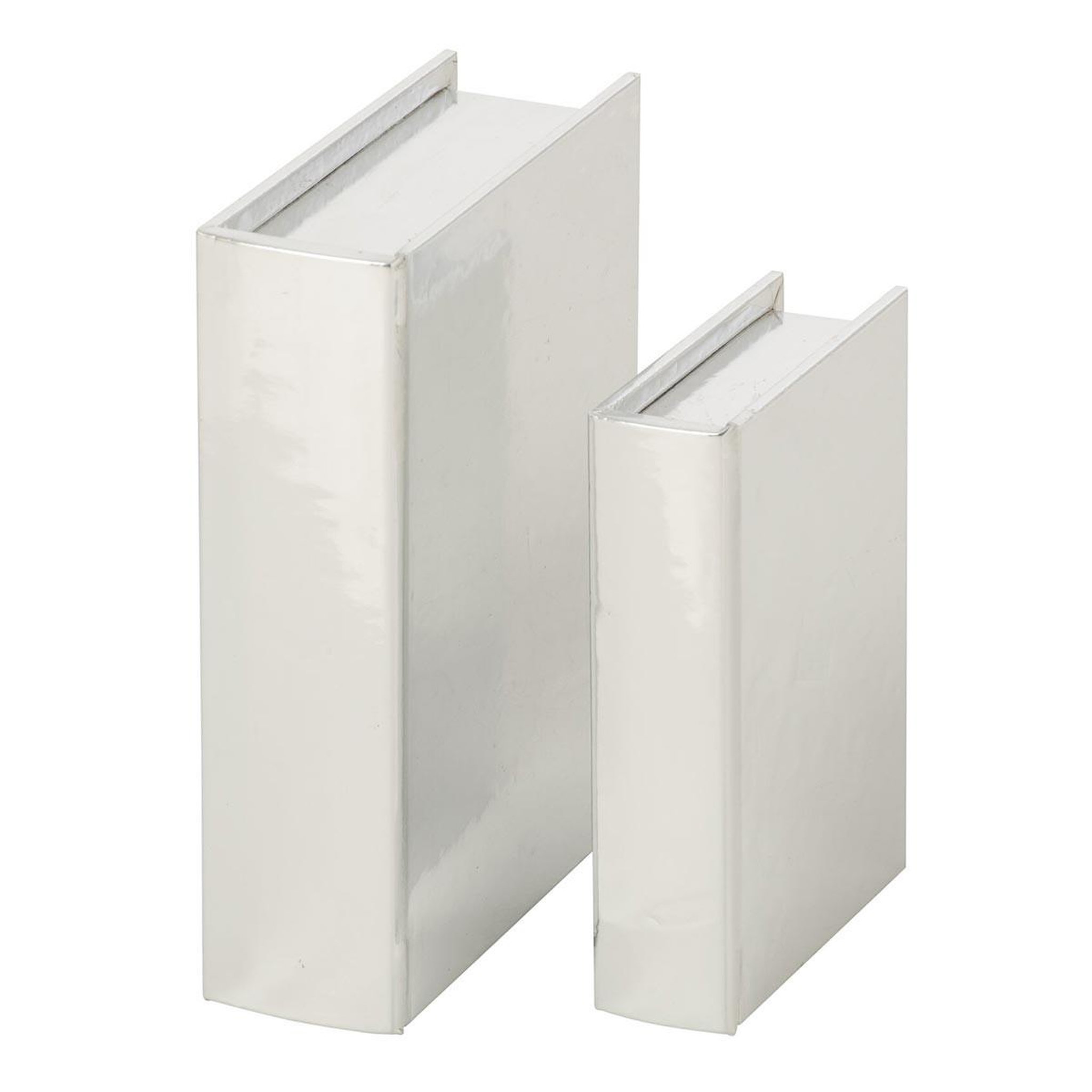 J-LINE Lot de 2 boîtes déco livre  romy  28cm argent
