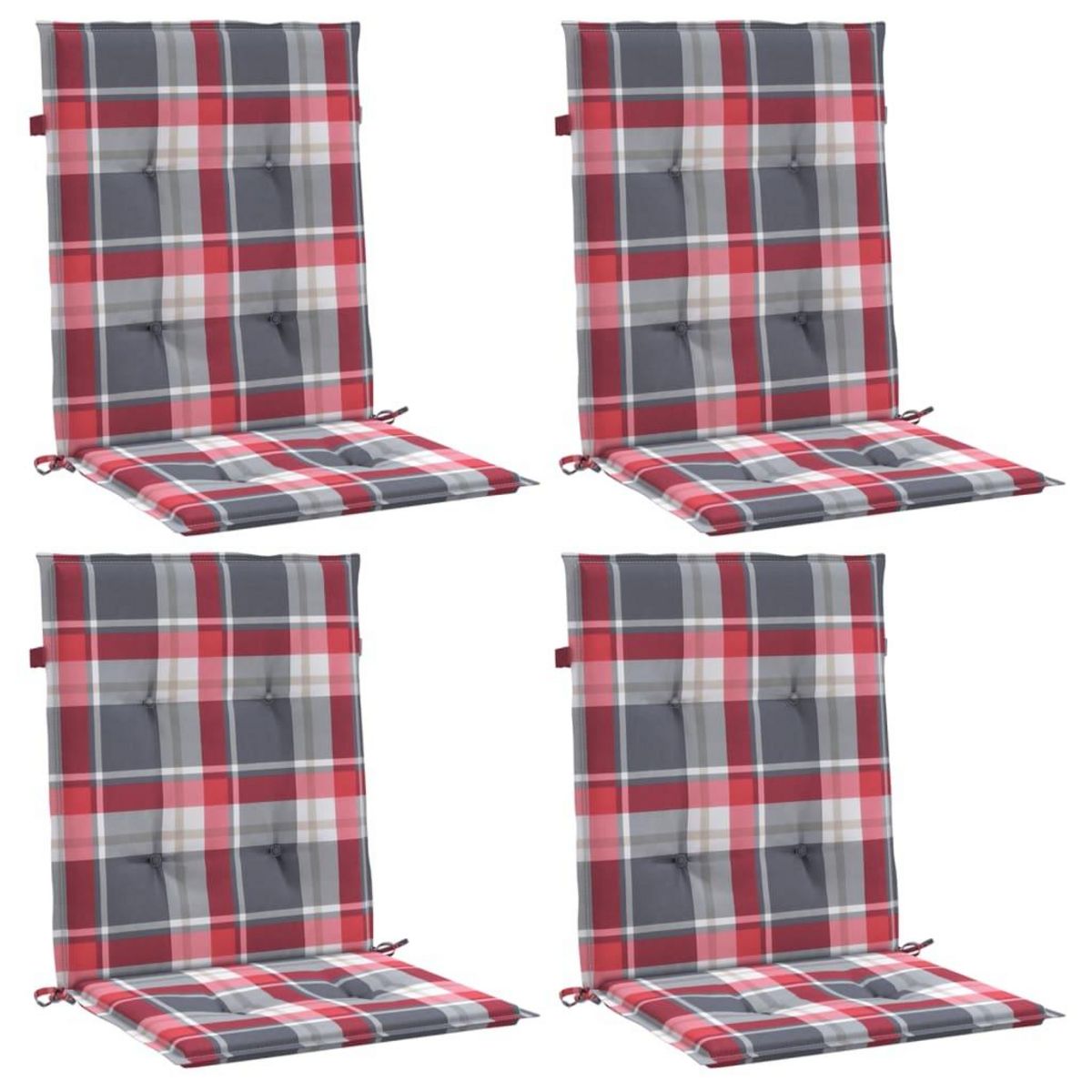 VIDAXL Coussins de chaise de jardin a dossier bas lot de 4