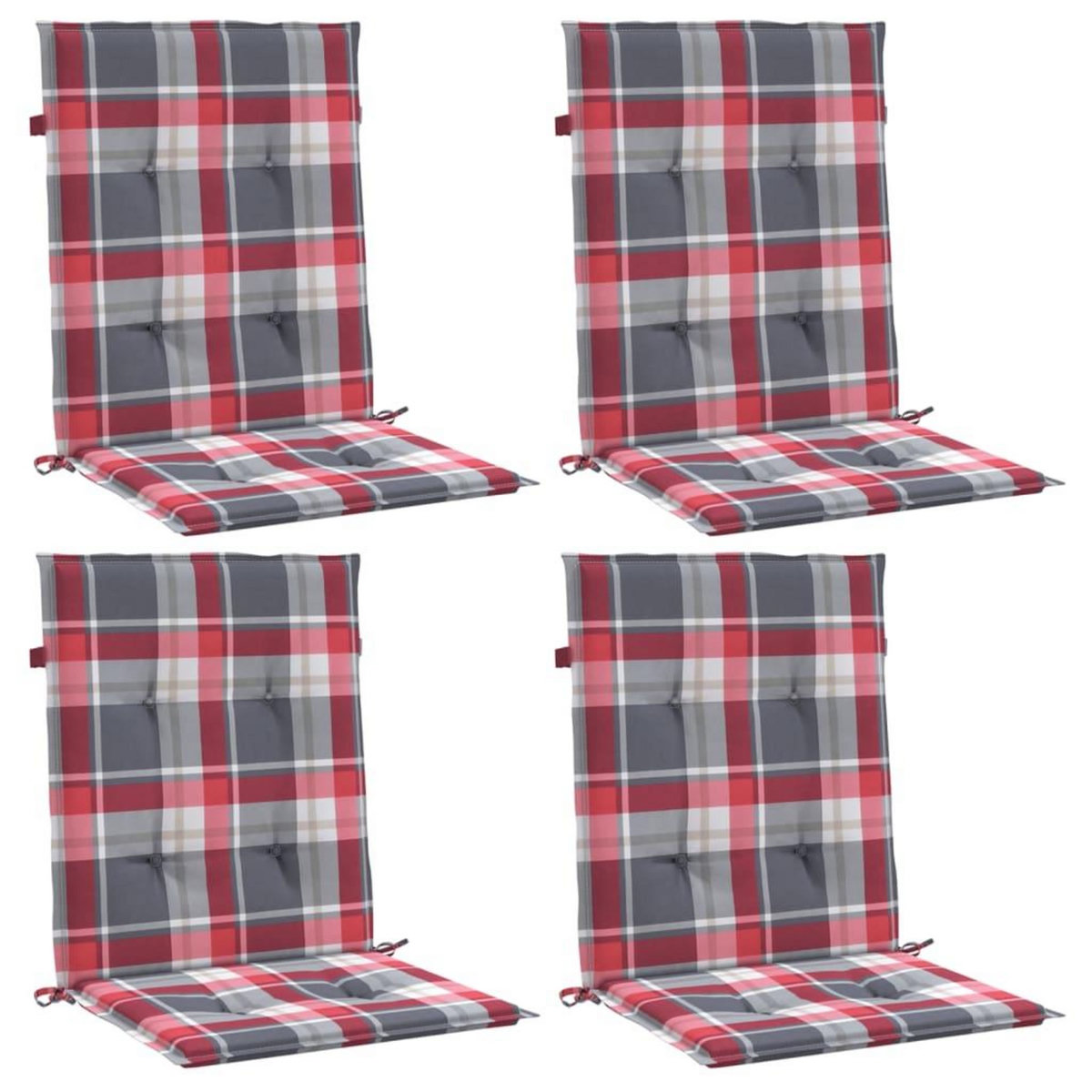VIDAXL Coussins de chaise de jardin a dossier bas lot de 4