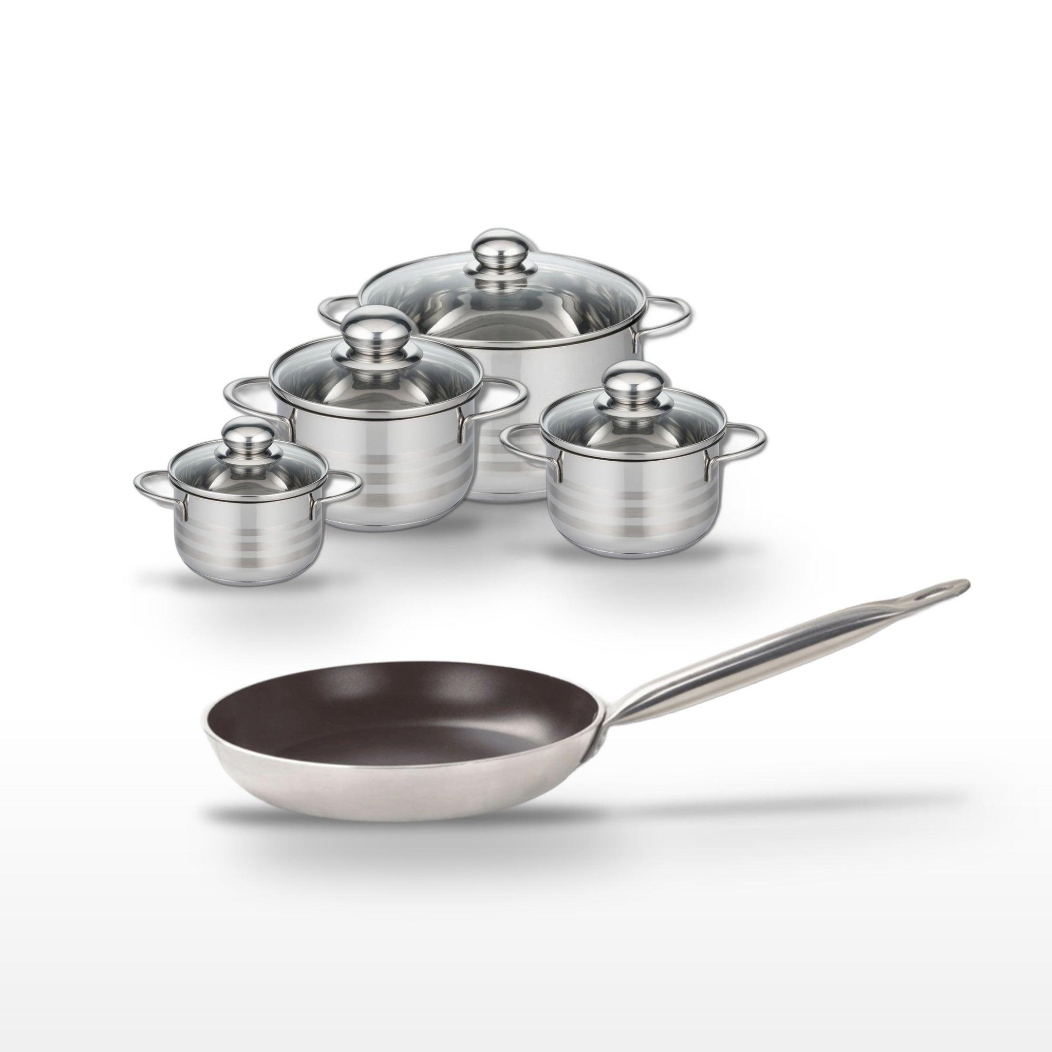 ELO Lot poêle 24 cm elo bistro line & 4 faitouts elo brillant