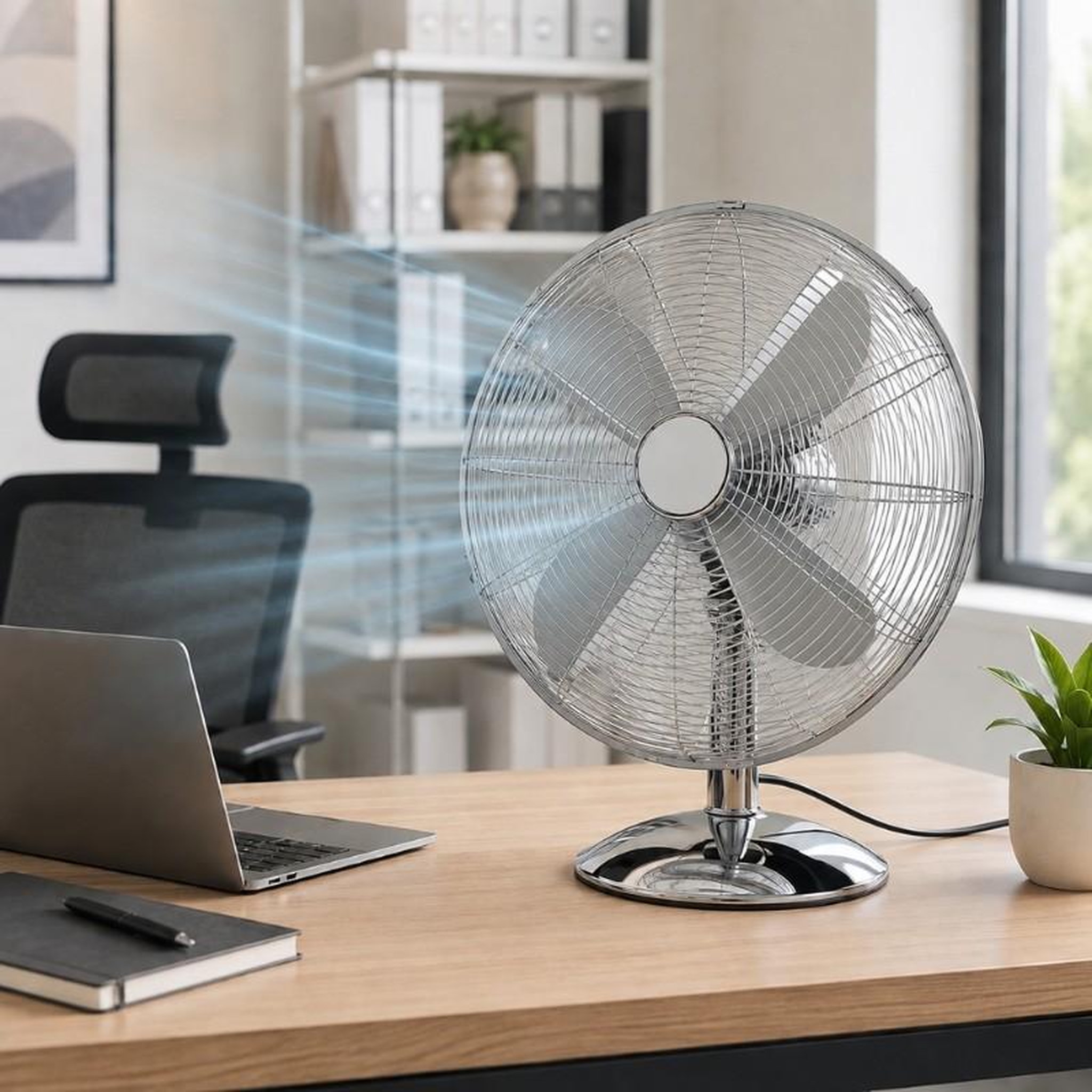 Voir la diapositive 3 : DC Direct Ventilateur de table dcg VE1616 finition argentée