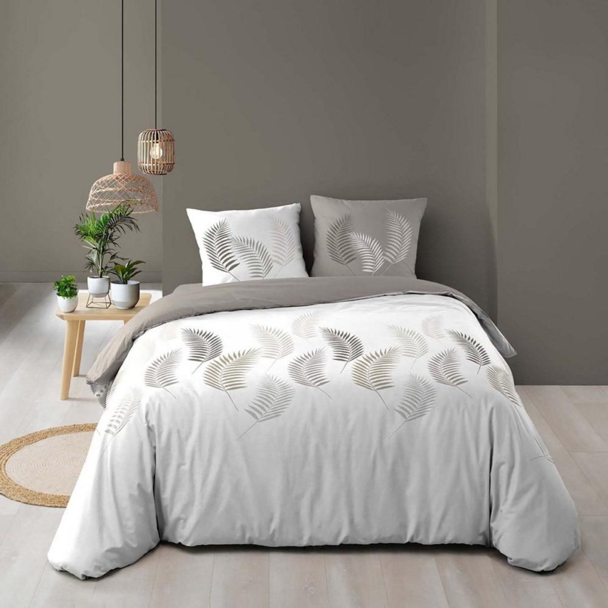 Douceur d'Intérieur Housse de couette 240x220 + 2 taies Goyave coton 57 fils