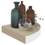 Voir la diapositive 3 : VIDAXL Etagere d'angle murale Chene et blanc 25x25x3,8 cm MDF