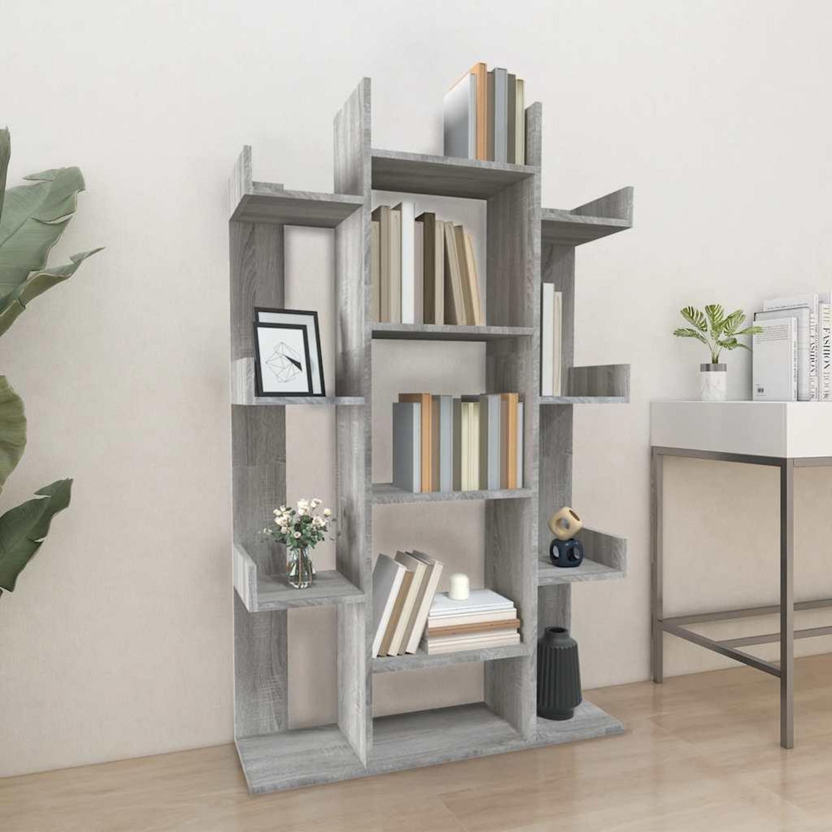 VIDAXL Bibliotheque Sonoma gris 86x25,5x140 cm Bois d'ingenierie