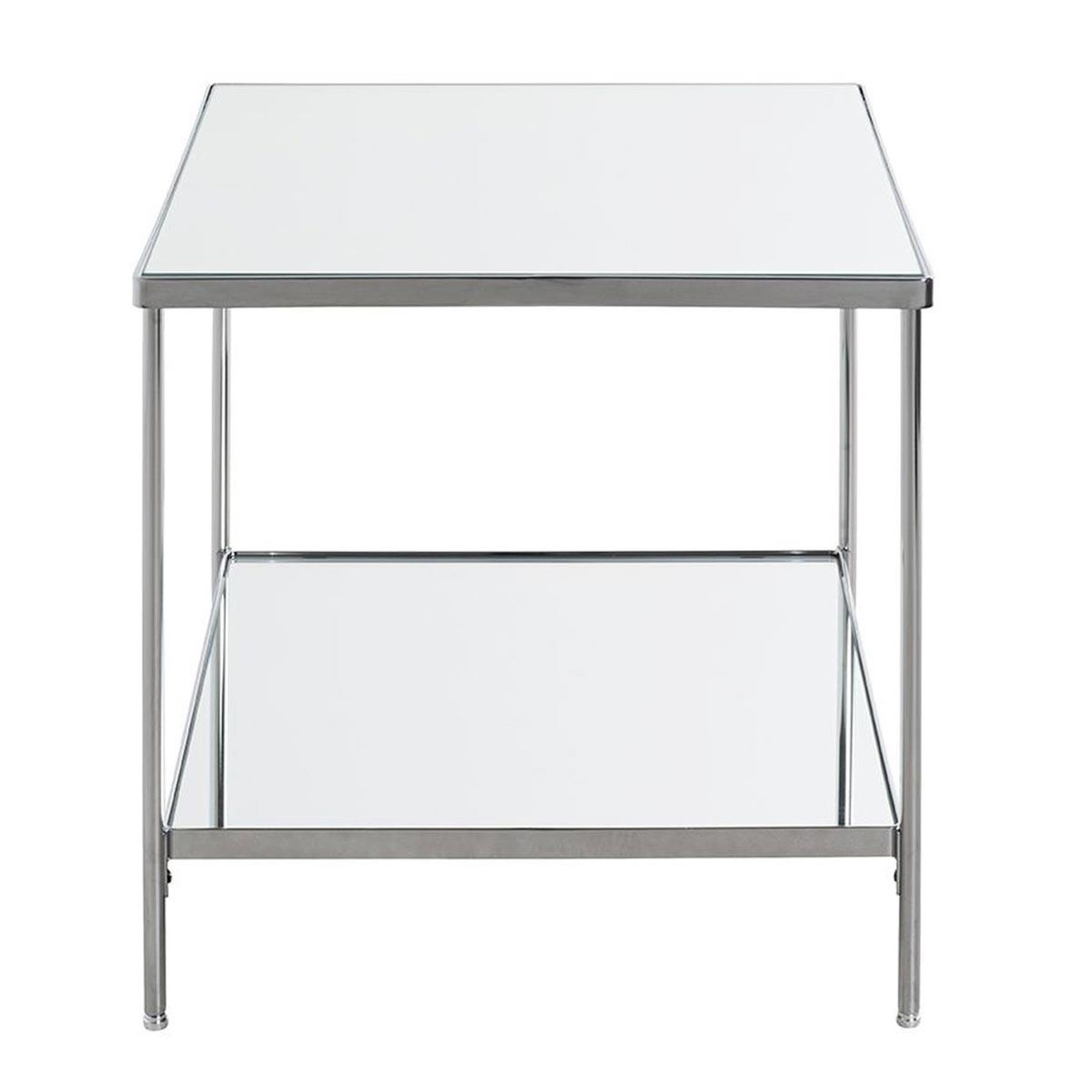 Voir la diapositive 2 : Paris Prix Table d'appoint carrée  palace  46cm chrome