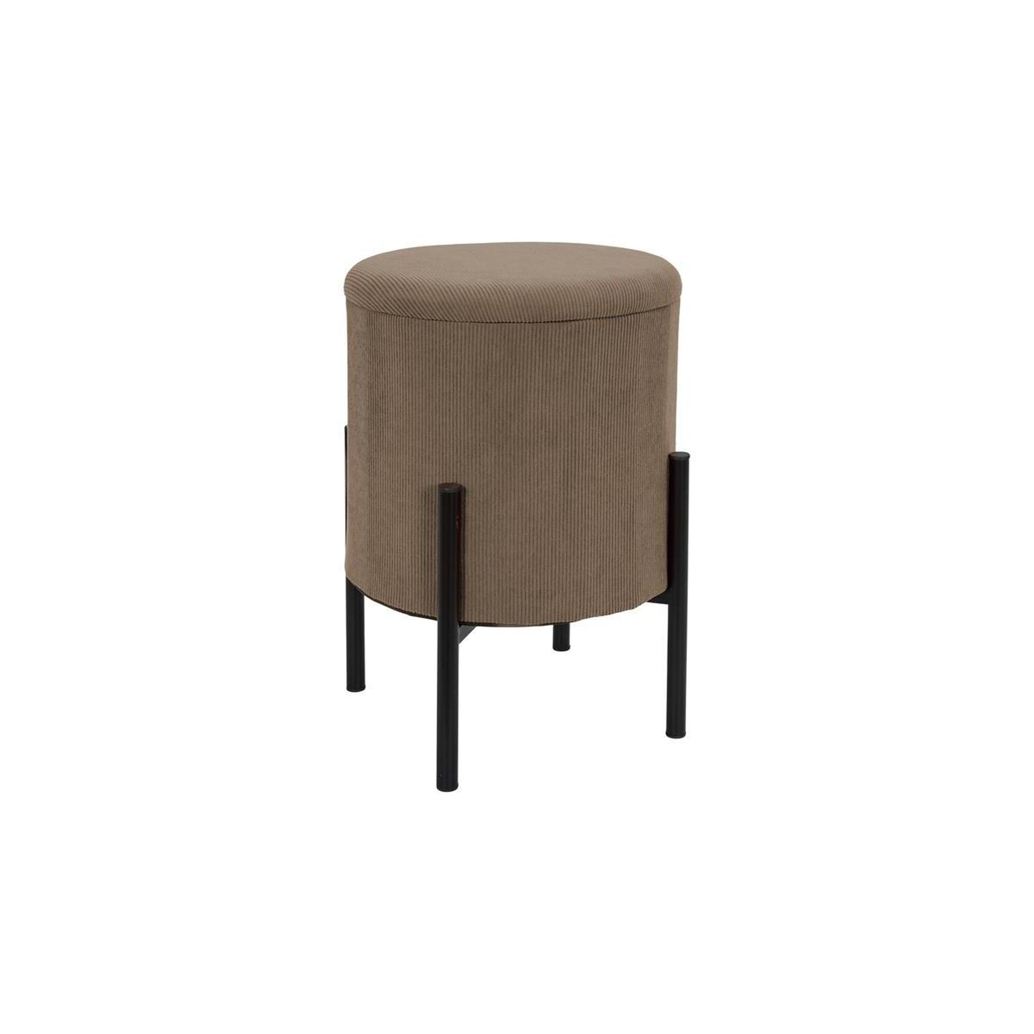 The Home Deco Factory Pouf de Rangement Côtelé  Jules  41cm Taupe