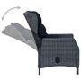 Voir la diapositive 5 : VIDAXL Chaise inclinable de jardin coussins Resine tressee Gris fonce