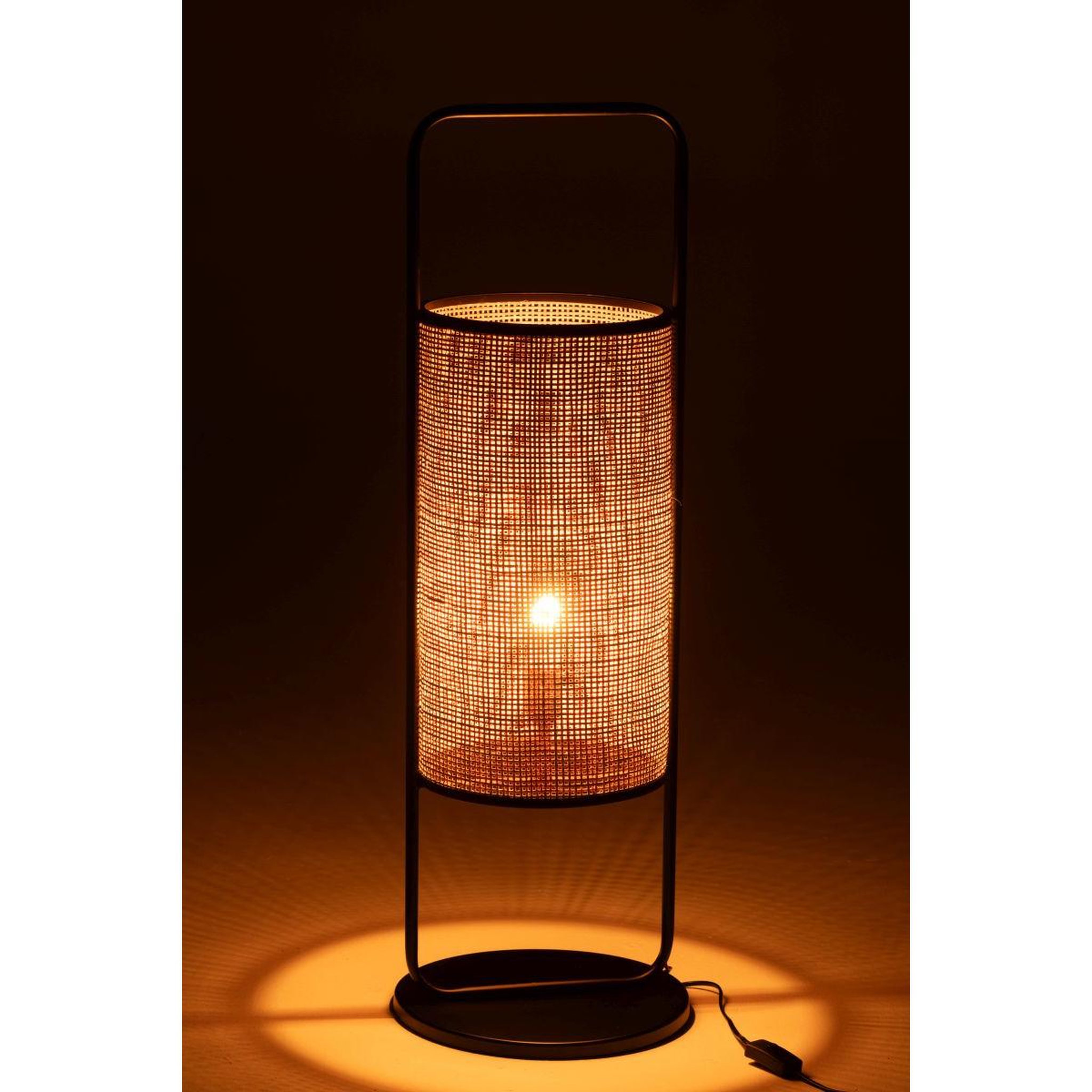 Voir la diapositive 3 : J-LINE Lampe à poser en rotin sur pied  mabel  92cm naturel