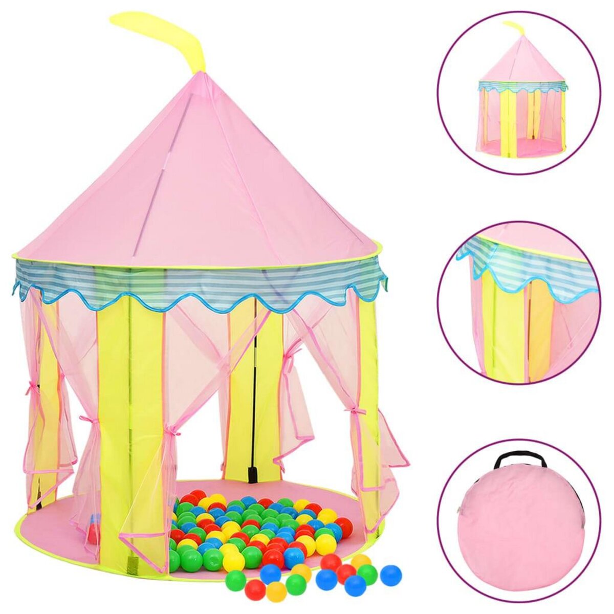 VIDAXL Tente de jeu pour enfants Rose 100x100x127 cm
