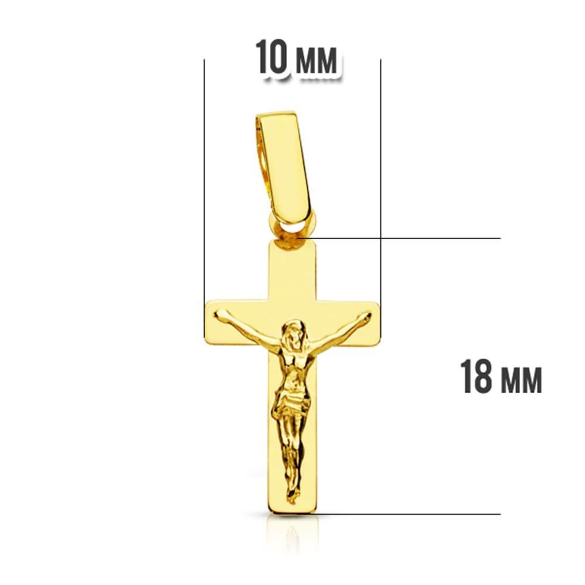 Voir la diapositive 2 : L'ATELIER D'AZUR Pendentif - Médaille Christ sur la Croix Or 18 Carats 750 Jaune - Chaine Offerte