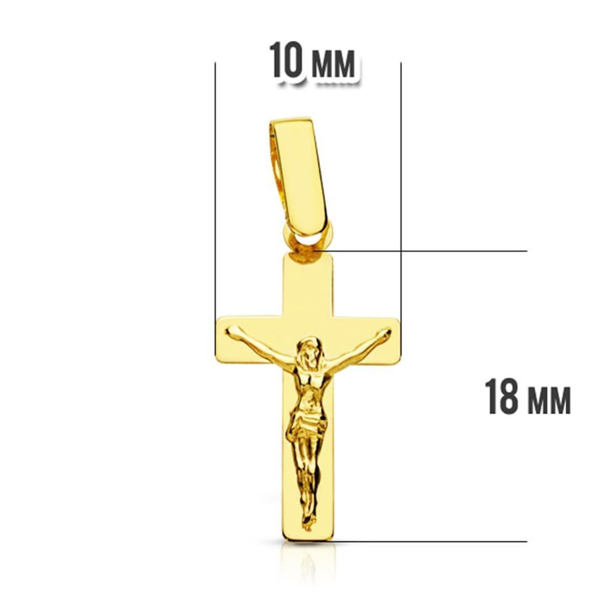 L'ATELIER D'AZUR Pendentif - Médaille Christ sur la Croix Or 18 Carats 750 Jaune - Chaine Offerte