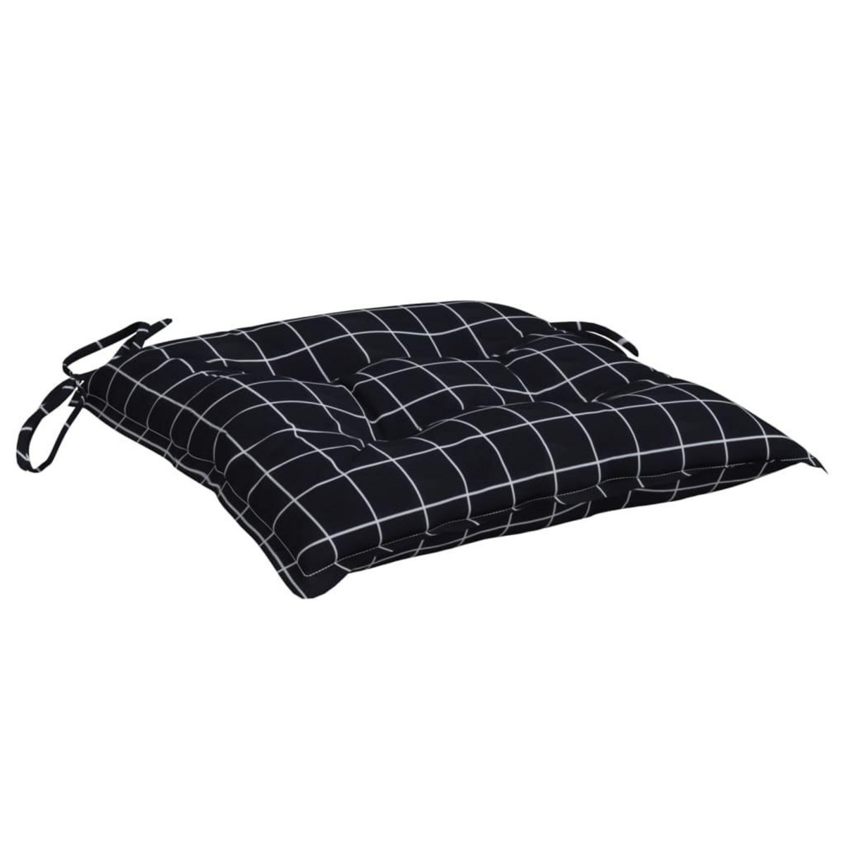 VIDAXL Coussins de chaise lot de 6 carreaux noir 50x50x7 cm