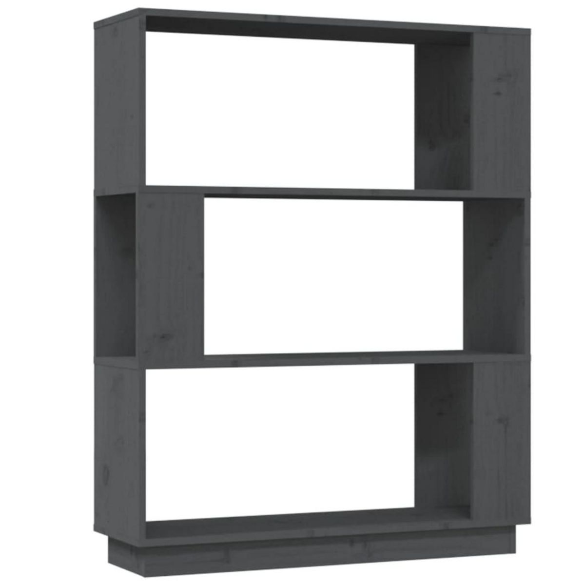 VIDAXL Bibliotheque/Separateur de piece Gris 80x25x101 cm Pin massif