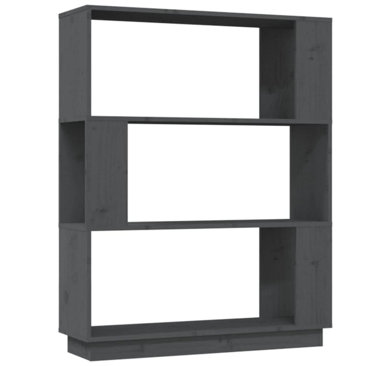 VIDAXL Bibliotheque/Separateur de piece Gris 80x25x101 cm Pin massif