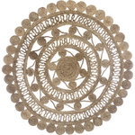 ATMOSPHERA Tapis dentel rond en jute Ritual - Beige - Diam. 120 cm