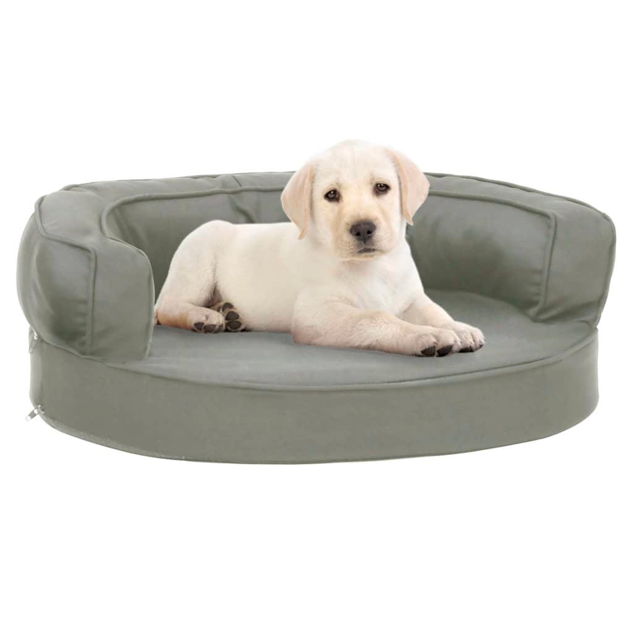 Voir la diapositive 1 : VIDAXL Matelas de lit ergonomique de chien 60x42 cm Aspect de lin Gris