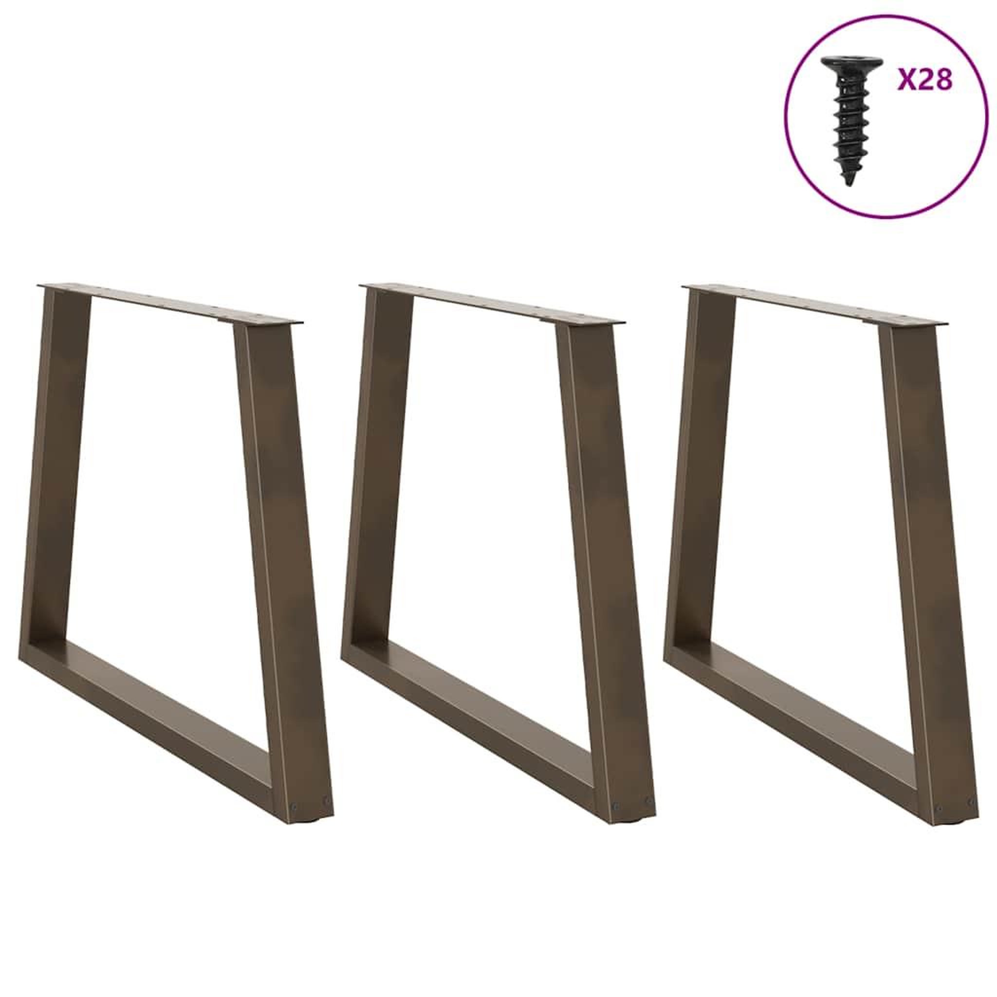 Voir la diapositive 3 : VIDAXL Pieds de table a manger forme de V 3 pcs 90x(72-73,3) cm acier