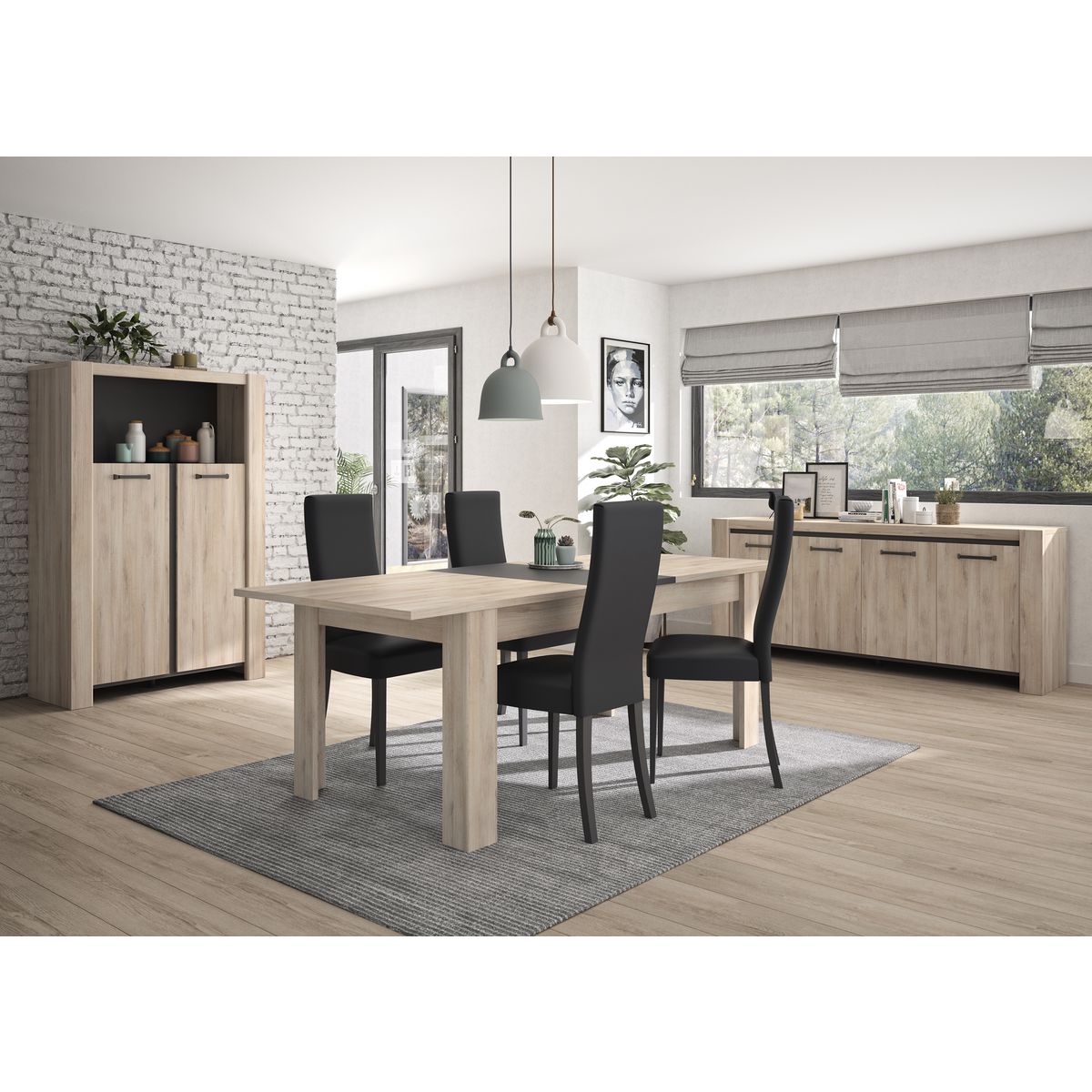 Vaisselier 2 portes  L114xH172xP49cm ROBIN