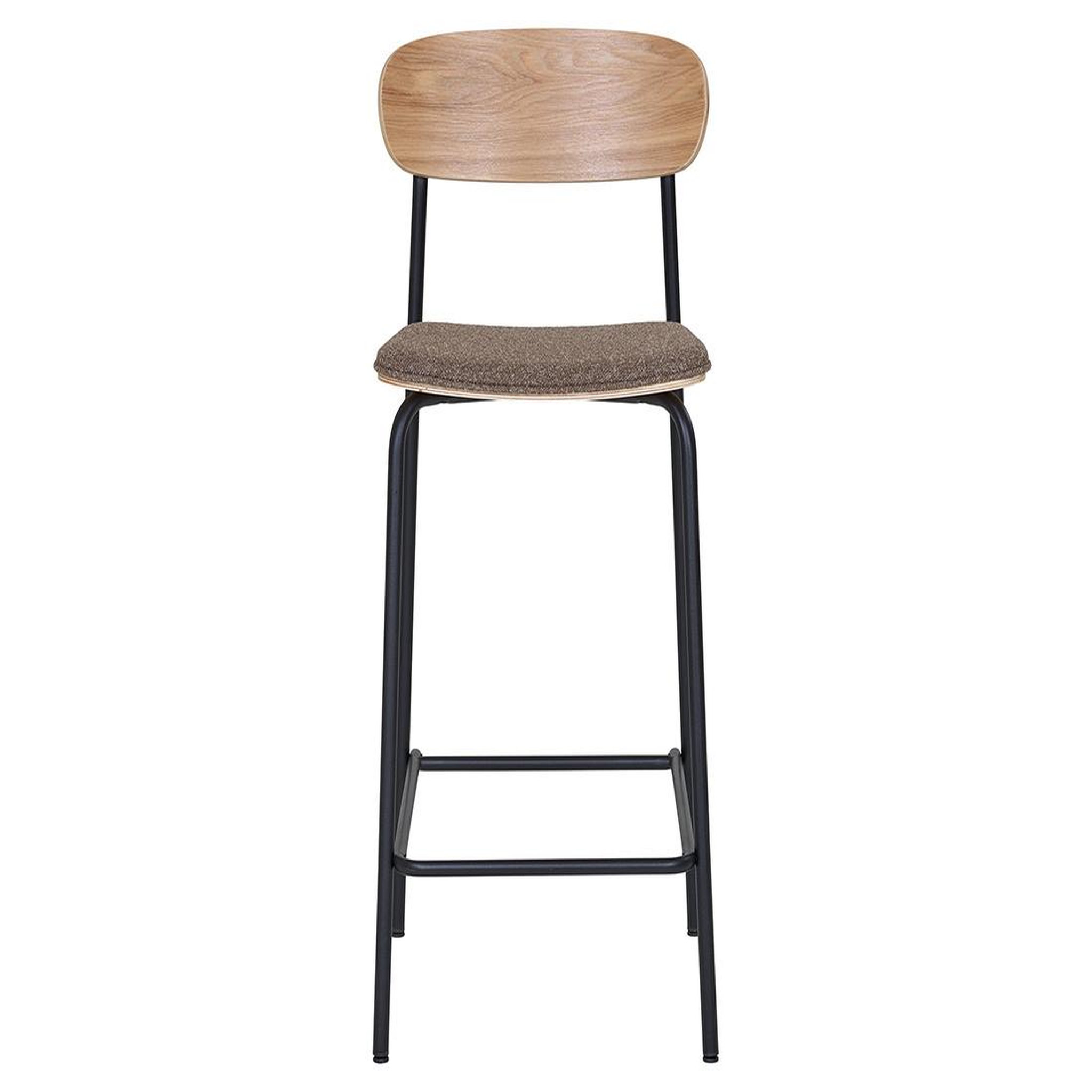 BEST MOBILIER Zoe - lot de 2 tabourets en bois de frêne - pieds en acier. Coloris disponibles : Marron