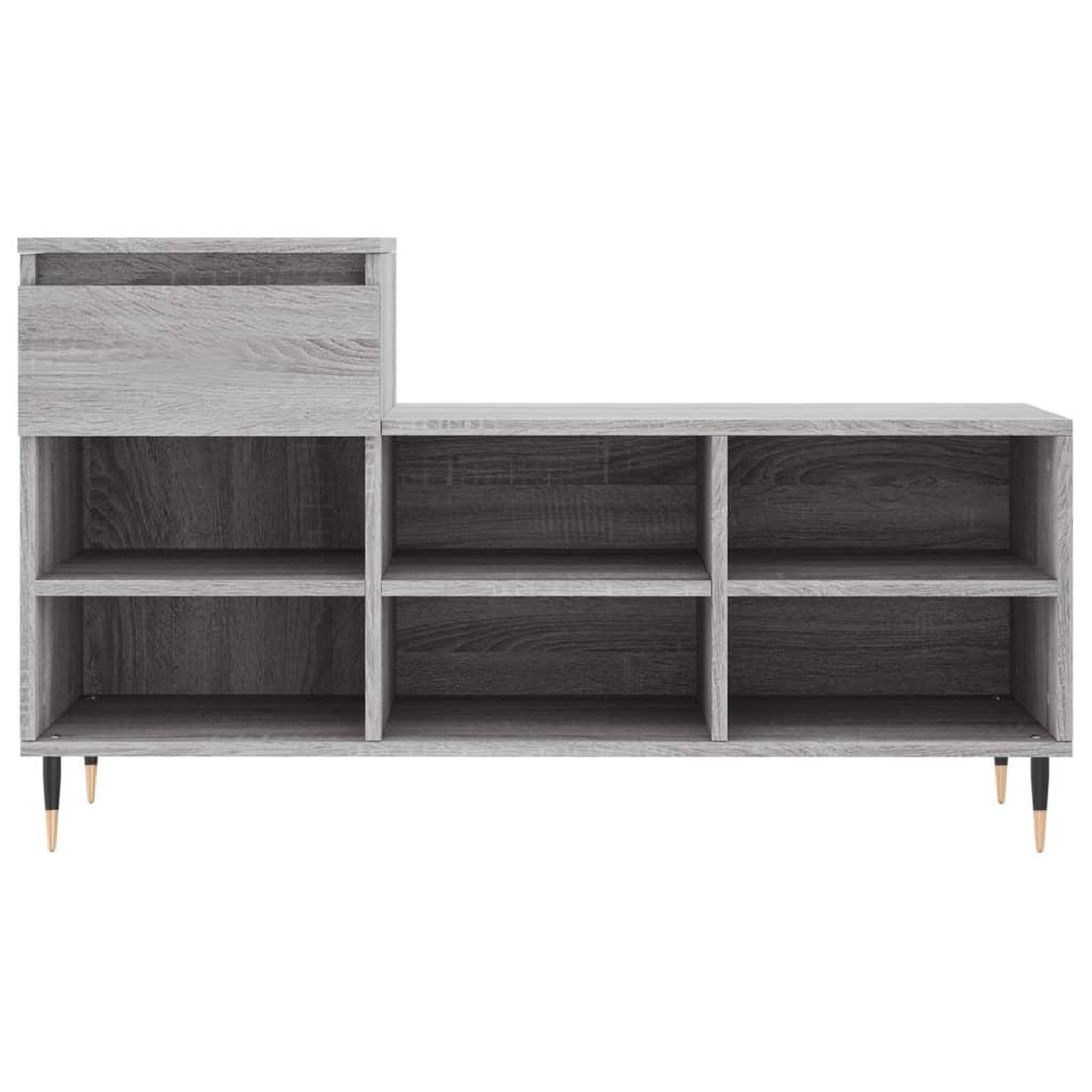 Voir la diapositive 5 : VIDAXL Armoire a chaussures Sonoma gris 102x36x60 cm Bois d'ingenierie