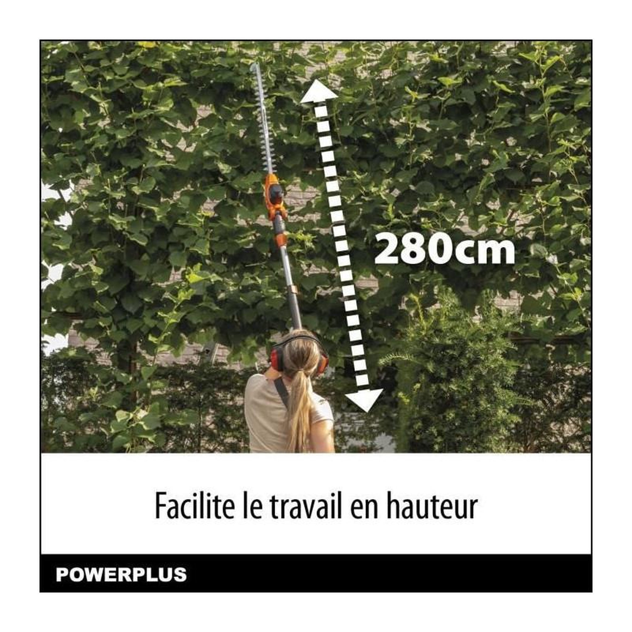 Voir la diapositive 4 : DUAL POWER Taille-haies sur perche a batterie 40V Dual Power POWDPG75380 - Lame 600 mm, écartement 20 mm - Livré sans batterie ni chargeu