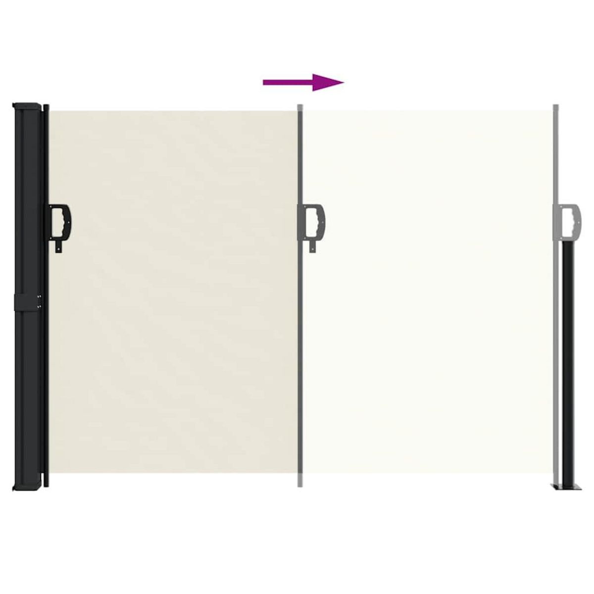 VIDAXL Auvent lateral retractable creme 140x500 cm