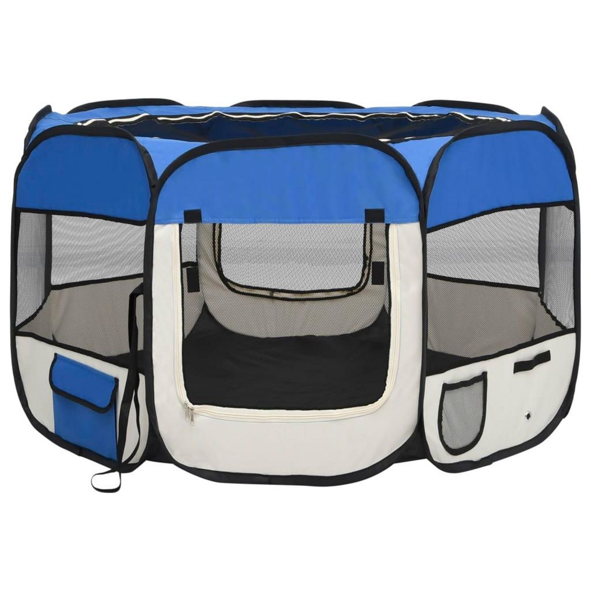 VIDAXL Parc pliable pour chien avec sac de transport Bleu 110x110x58cm