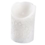 Paris Prix Bougie Pilier LED  Mandala  11cm Blanc