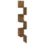 Voir la diapositive 2 : VIDAXL Etagere d'angle murale Chene fume 20x20x127,5cm Bois ingenierie