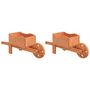 Voir la diapositive 2 : VIDAXL Jardinieres brouette 2 pcs 47x15x19 cm bois de sapin massif