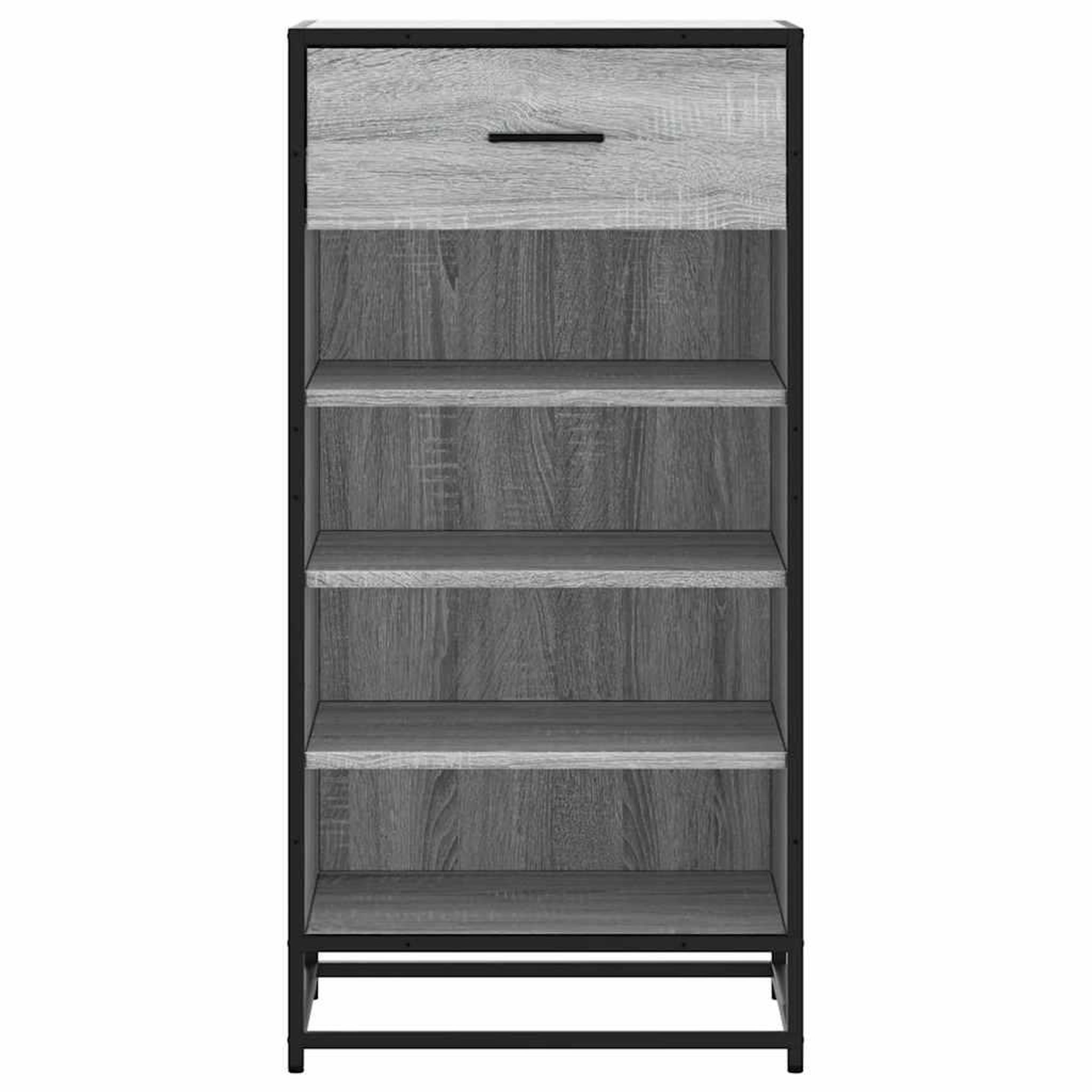 Voir la diapositive 4 : VIDAXL Etagere a chaussures sonoma gris 48x38x97,5 cm bois ingenierie