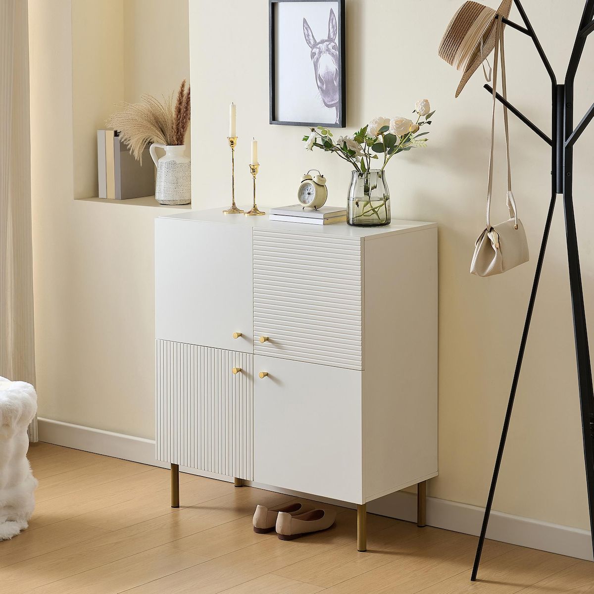 MERAX Buffet 2 porte(s) 0 tiroir(s) - 80 cm blanc mdf