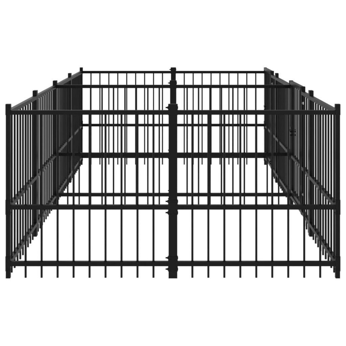 VIDAXL Chenil d'exterieur pour chiens Acier 7,51 m²