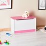 IDIMEX Coffre à jouets HANNAH coffre de rangement pin massif lasuré blanc rose